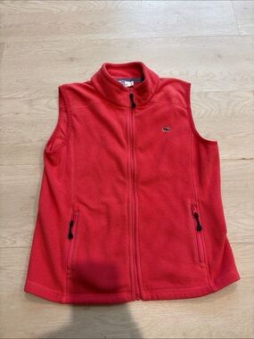 Vineyard Vines Girls Red Fleece Vest